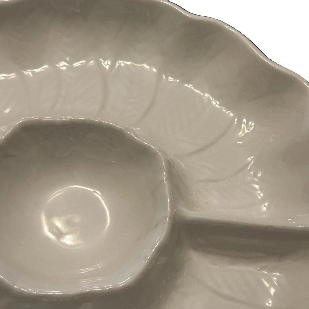 Vintage Japan Stoneware Chip Dip Platter 12